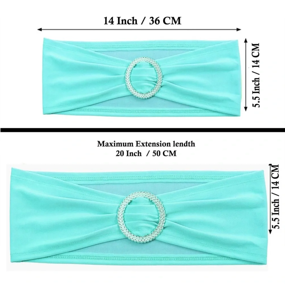 Pack of 12 Tiffany blue chairs sashes